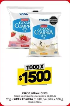 Gran Compra - Yogur GRAN COMPRA frutilla/vainilla