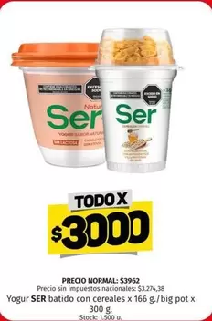 Ser - Yogur batido con cereales