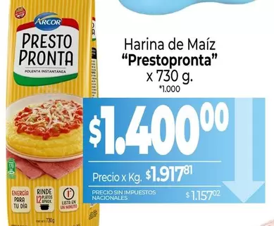 Arcor - Harina de Maíz "Prestopronta"