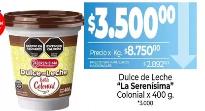 La Serenísima - Dulce de Leche Colonial