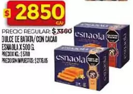 Esnaola - DULCE DE BATATA CON CACAO