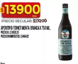 Fernet Branca - APERITIVO FERNET MENTA BRANCA