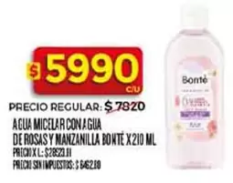 Bonte - AGUA MICELAR CON AGUA DE ROSAS Y MANZANILLA