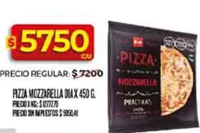 PIZZA MOZZARELLA DIAX 450 G.