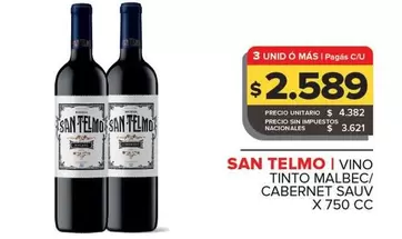 San Telmo - VINO TINTO MALBEC/ CABERNET SAUV