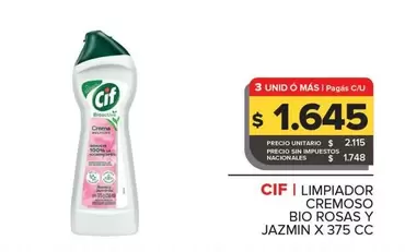 Cif - LIMPIADOR CREMOSO BIO ROSAS Y JAZMIN