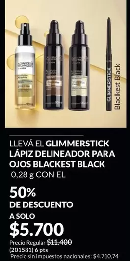 Solo - GLIMMERSTICK LÁPIZ DELINEADOR PARA OJOS BLACKEST BLACK 0,28 g