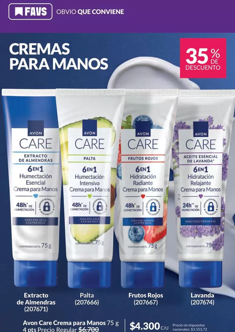 Avon - CREMAS PARA MANOS
