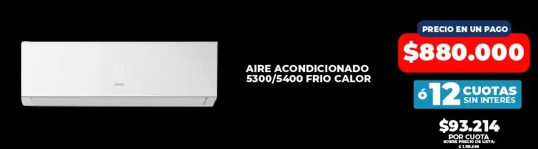 AIRE ACONDICIONADO 3000/5400 FRIO CALOR