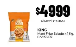 King - Maní Frito Salado x 1 Kg. Cód:53197