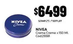 Nivea - Crema Creme x 150 Ml. Cód:29381