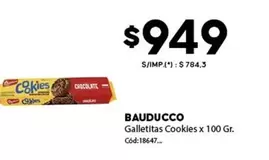 Bauducco - Galletitas Cookies x 100 Gr. Cód:18647