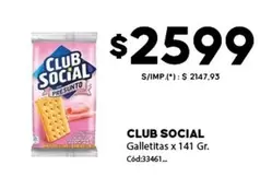 Club Social - Galletitas x 141 Gr. Cód:33461