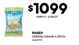 Paseo - Galletitas Salvado x 250 Gr. Cód:33713