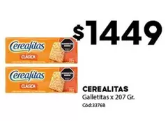 Cerealitas - Galletitas x 207 Gr. Cód:33768