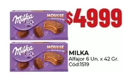 Milka - Alfajor 6 Un. x 42 Gr. Cód:1519