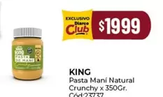King - Pasta Maní Natural Crunchy x 350Gr.