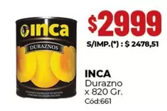 Inca - Durazno x 820 Gr. Cód:661