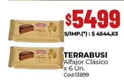 Terrabusi - Alfajor Clásico x 6 Un. Cód:13899