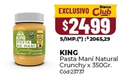 King - Pasta Maní Natural Crunchy