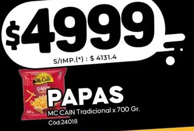 X$ - Papas Tradicional x 700 Gr. Cód:24018