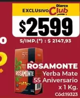 Rosamonte - Yerba Mate 55 Aniversario x 1 Kg. Cód:19323
