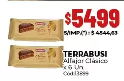 Terrabusi - Alfajor Clásico x 6 Un. Cód:13899