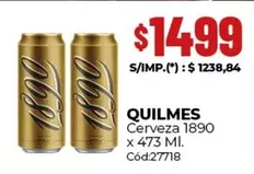 Quilmes - Cerveza 1890 x 473 Ml. Cód:27718