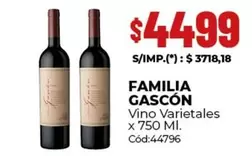 X$ - Vino Varietales x 750 Ml. Cód:44796
