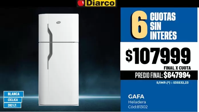 Gafa - Heladera Cód:81302