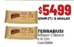 Terrabusi - Alfajor Clásico x 6 Un. Cód:13899
