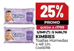 Kimbies - Toallas Húmedas x 48 Un. Cód:50118