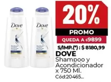 Dove - Shampoo y Acondicionador x 750 Ml. Cód:20465
