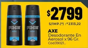 Axe - Desodorante En Aerosol x 96 Gr. Cód:39021