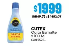 Cutex - Quita Esmalte x 100 Ml. C
uevo:7526