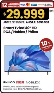 RCA - Smart Tv led 40" HD