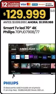 Philips - Smart Tv led 70" 4K 70PUD7908/77