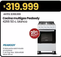 Peabody - Cocina multigas 4266 50 c. blanca