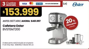 Oster - Cafetera  BVSTEM7200