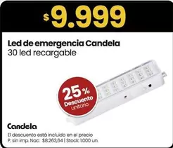 candela - Led de emergencia recargable