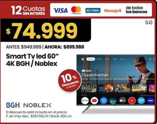 BGH - Smart Tv led 60" 4K
