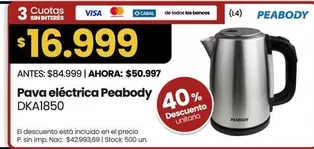 Peabody - Pava eléctrica DKA1850