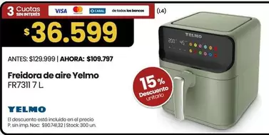 Yelmo - Freidora de aire FR7311 7 L