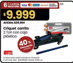 Criquet carrito 2 Ton con caja pl





stica