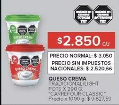 Carrefour - QUESO CREMA TRADICIONAL/LIGHT