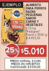 Pedigree - Alimento para perros razas pequeñas sabor carne y vegetales