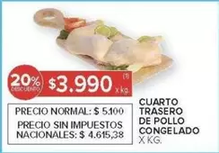 CUARTO TRASERO DE POLLO CONGELADO