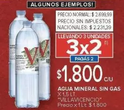 Villavicencio - AGUA MINERAL SIN GAS