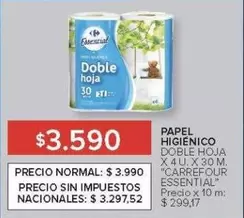 Carrefour - PAPEL HIGIÉNICO DOBLE HOJA