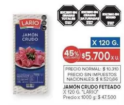 Lario - JAMÓN CRUDO FETEADO